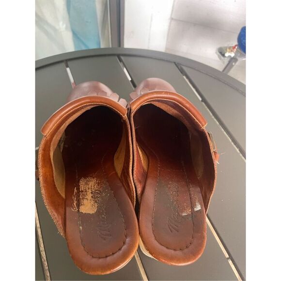 Madewell Kitlie Fringe Wood Heel Clogs Wedge Brown Size 10 - Picture 12 of 14